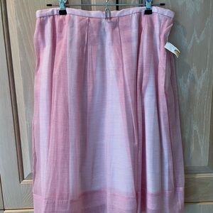 NWT Talbots Red Striped Pleated Voile Skirt